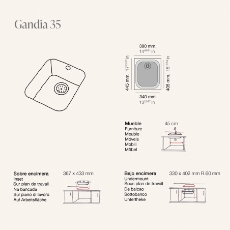 FREG. POALGI GANDIA 35 REF:162 BLANCO