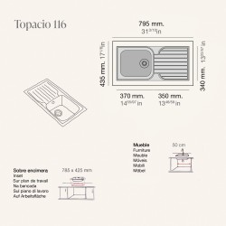 FREGADERO POALGI TOPACIO 116 BERENJENA