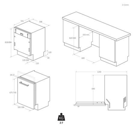 LAVAVAJILLAS CANDY CI 3E53E0W INTEGR.