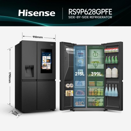 FRIGO HISENSE RS9P628GPFE 180X91 NEGRO