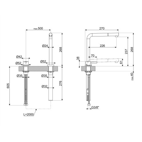 GRIFO SMEG MTD5CR ESCAMOTEABLE CR.