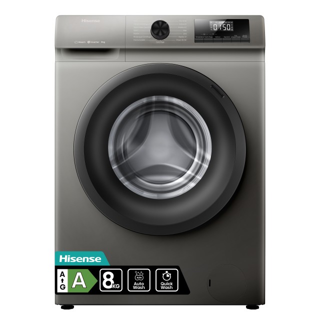 LAVADORA HISENSES WF1Q8041BT INOX 8KG.1400RPM