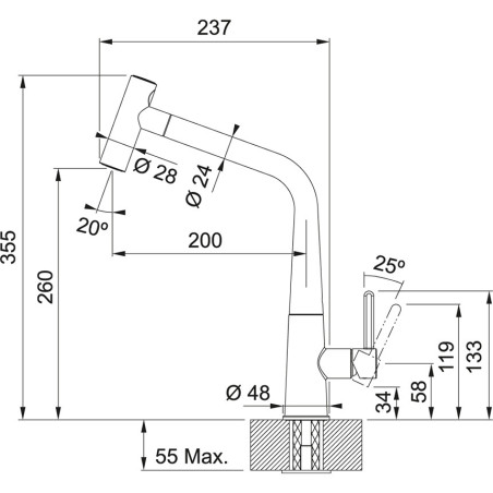 GRIFO FRANKE  ICON PULL-OUT SPRAY CROMADO