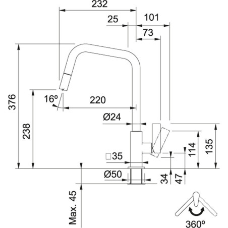 GRIFO FRANKE MARIS L PULL-DOWN CROMADO