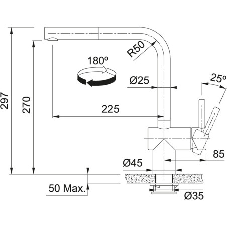 MONOMANDO ATLAS NEO SENSOR PULL-OUT INOX