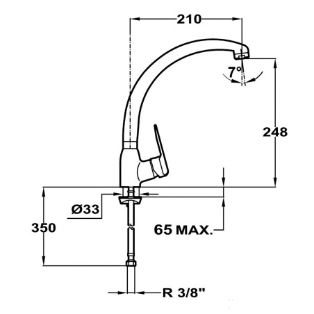 GRIFO TEKA  IN 914 CROMO LIMITADOR CAUDAL