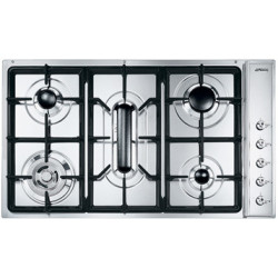 ENCIMERA SMEG SE93SGH3 gas 90 cm 5 fuegos Mandos l