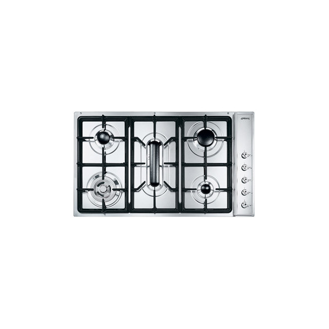 ENCIMERA SMEG SE93SGH3 gas 90 cm 5 fuegos Mandos l