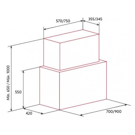 CAMPANA NODOR NorBreeze CUBE GLASS ECO 70 BK