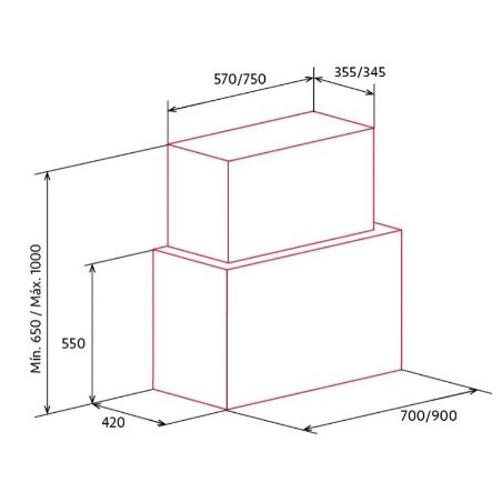 CAMPANA NODOR NorBreeze CUBE GLASS ECO 90 BK