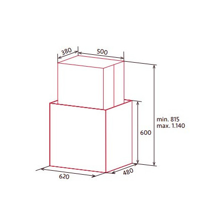 CAMPANA NODOR NorBreeze ISLA CUBE GLASS ECO 60 BK