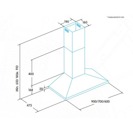 CAMPANA EDESA ECP-6411 X 60CMS.