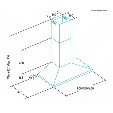 CAMPANA EDESA ECP-9411 X 90CMS.