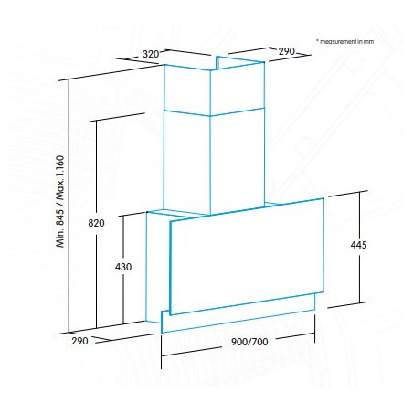 CAMPANA EDESA ECV-7832 GWH 70CMS.