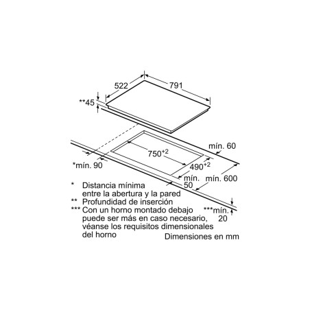 VITRO BALAY 3EB785LQ 80CMS.BISELADA