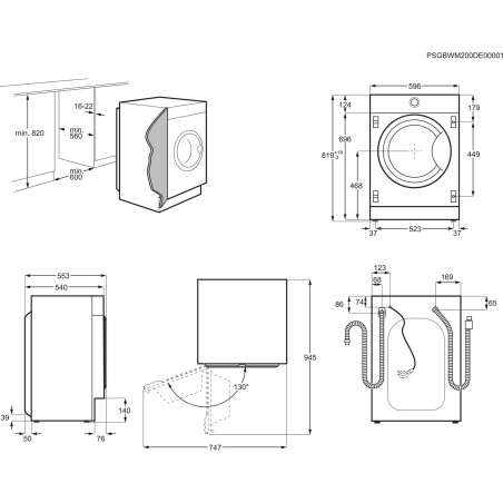 LAVA SECA ELECTROLUX EW7W3866OF INTEGR.8 4KG.
