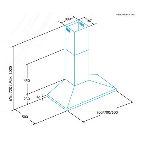 CAMPANA EDESA ECP-9611 X 90CMS.
