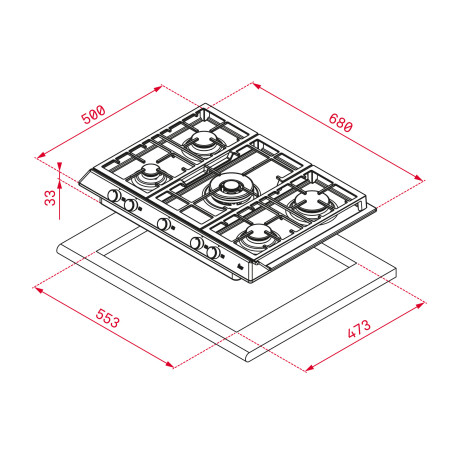 PLACA TEKA EX 70.1 5G AI AL DR CI BTN SS INOX