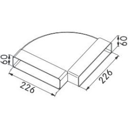 CODO RECTO A RECTO 90 220 X 55 MM