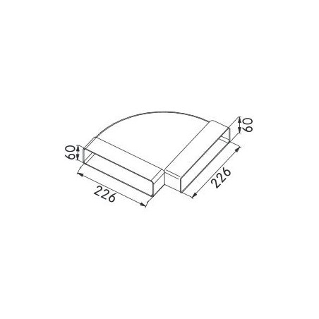 CODO RECTO A RECTO 90 220 X 55 MM