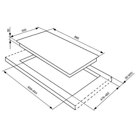 PLACA SMEG GAS SRV596GH5 90CMS
